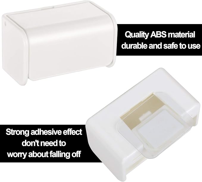 Patelai 2 Pcs Toothbrush Holder Wall Mounted with Cover,2 Slots Self Adhesive Electric Toothbrushes Storage Organizer for Dorm Bathrooms Cabinet and Shower