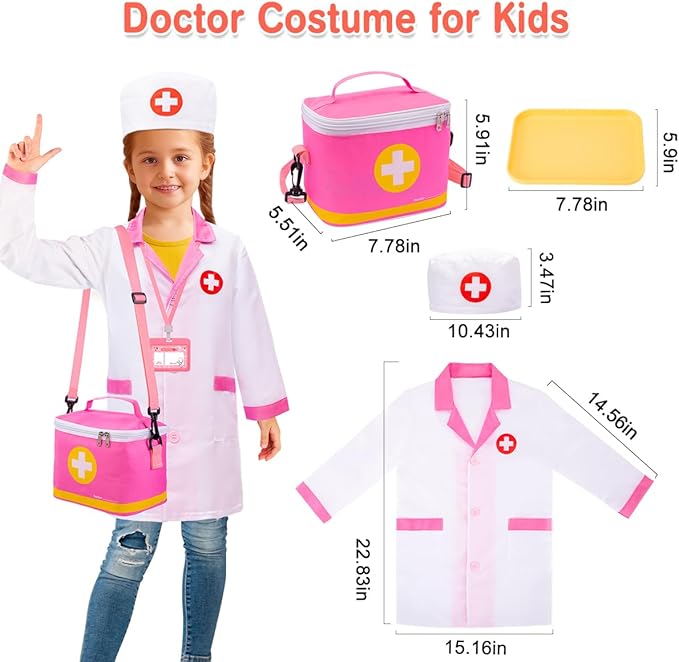 Meland Doctor Kit for Toddlers 3-5, Dentist Play Set with Teeth for Kids Pretend Play Girl Toys Birthday Gift for Toddler Girls Aged 3 4 5 6 Years Old