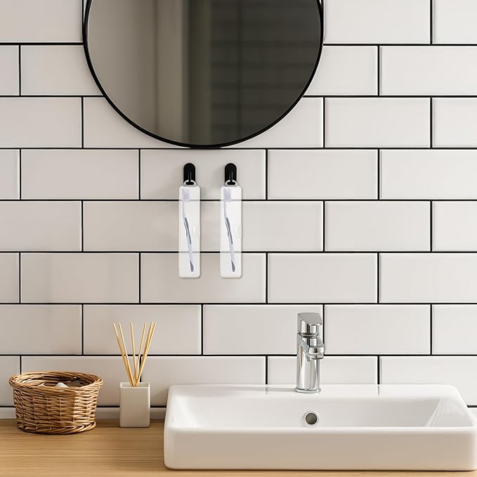 Transparent Toothbrush Travel Case 2 Pack Toothbrush Case Holder Portable Plastic Clear Travel Size and Toothpaste Storage Container Hard Plastic Carrying Box with Hook for Traveling