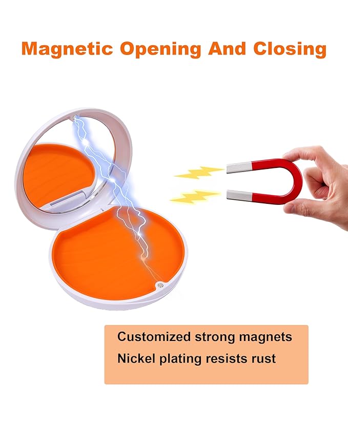 2 Pack Retainer Case with Mirror Kits, Aligner Case Compatible with Invisalign, Slim Night Guard Cases with Aligner Removal Tool, Brush and Chew, White