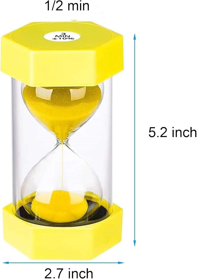Sand Hourglass Timer 1 Minute SuLiao: Plastic Sand Clock, Small Yellow Sand Watch, Reloj de arena 1 Minuto, Colorful Sandglass Timer for Toddler, Home, Study, Game, Decoration