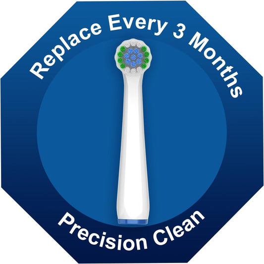 Replacement Heads Compatible with Oral B for Deep Cleaning and Gum Protection, 8 Pcs Precision Refill Brush Heads Compatible with Oral B Pro 1000, Genius X, Smart 1500 Series Electric Toothbrush