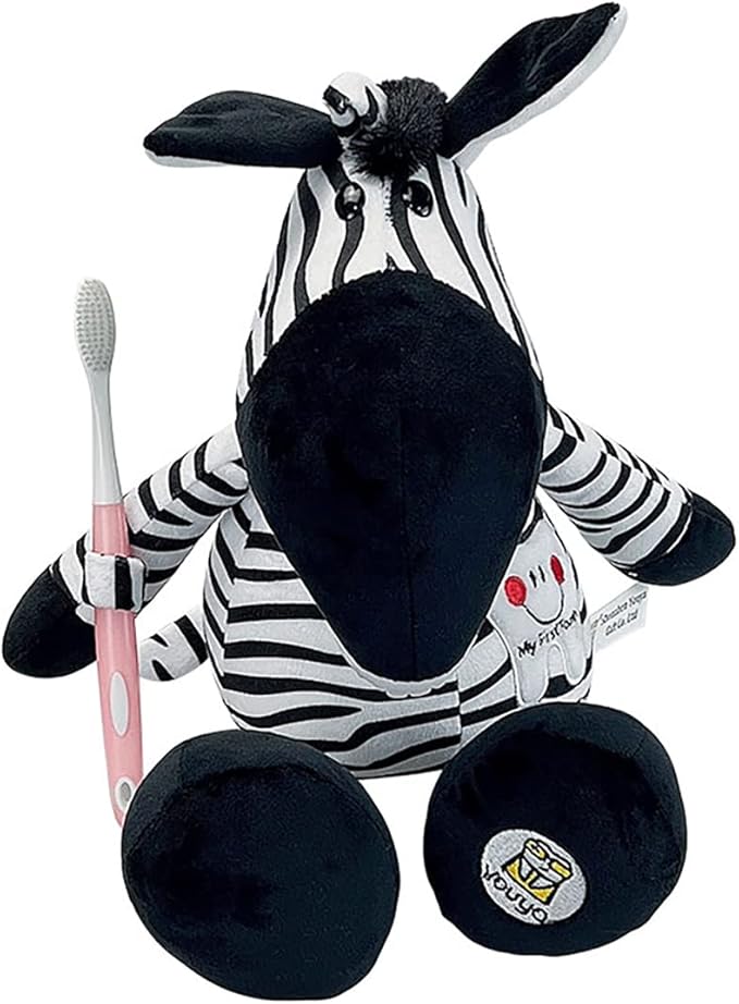 Tooth Fairy Plush Doll, Dental Plush Oral Health Presentation Puppet Zebra Tooth Fairy Dental Educational Plush Small Size Doll with Teeth for Kids Chidren Boys Girls