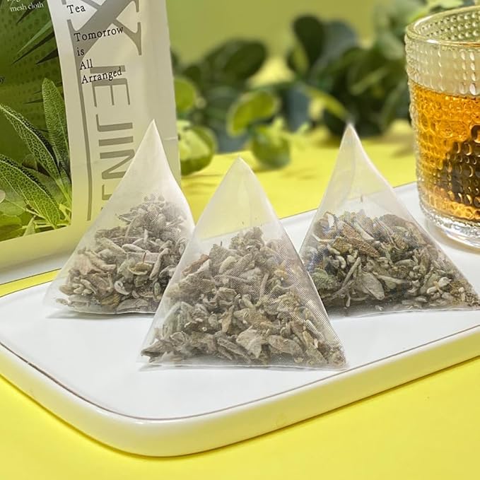 XIEJINJI Sage Tea, 40 Count, Made with 100% Natural Sage Leaves, No Additives & No Sugar & No Caffeine, Eco-Conscious Tea Bags