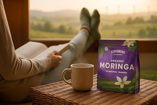 Cederberg Tea Company Organic Moringa Tea — 30 Tea Bags | Organic Herbal Tea From Single Origin | Eco-Friendly Tea Bags | Non-GMO Caffeine Free Tea With Zero Sugar