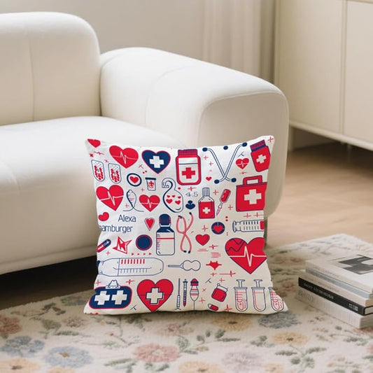 Cirzone Gifts for Doctors -18x18Inch Throw Pillow Cover Appreciation Doctor Gifts with Gift Box Perfect Birthday Resident Doctors Gifts for Home Sofa Decor