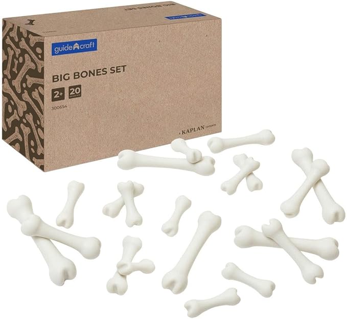 Kaplan Early Learning Big Bones Set - 20 Pieces, Outdoor Exploration, Loose Parts Play, STEM Toy for Kids Toddlers Ages 2+