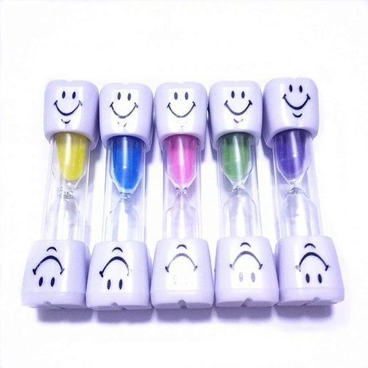 5 Pcs 2 Minute Smiley Sand Timer Set for Brushing Children's Teeth （5 Color）