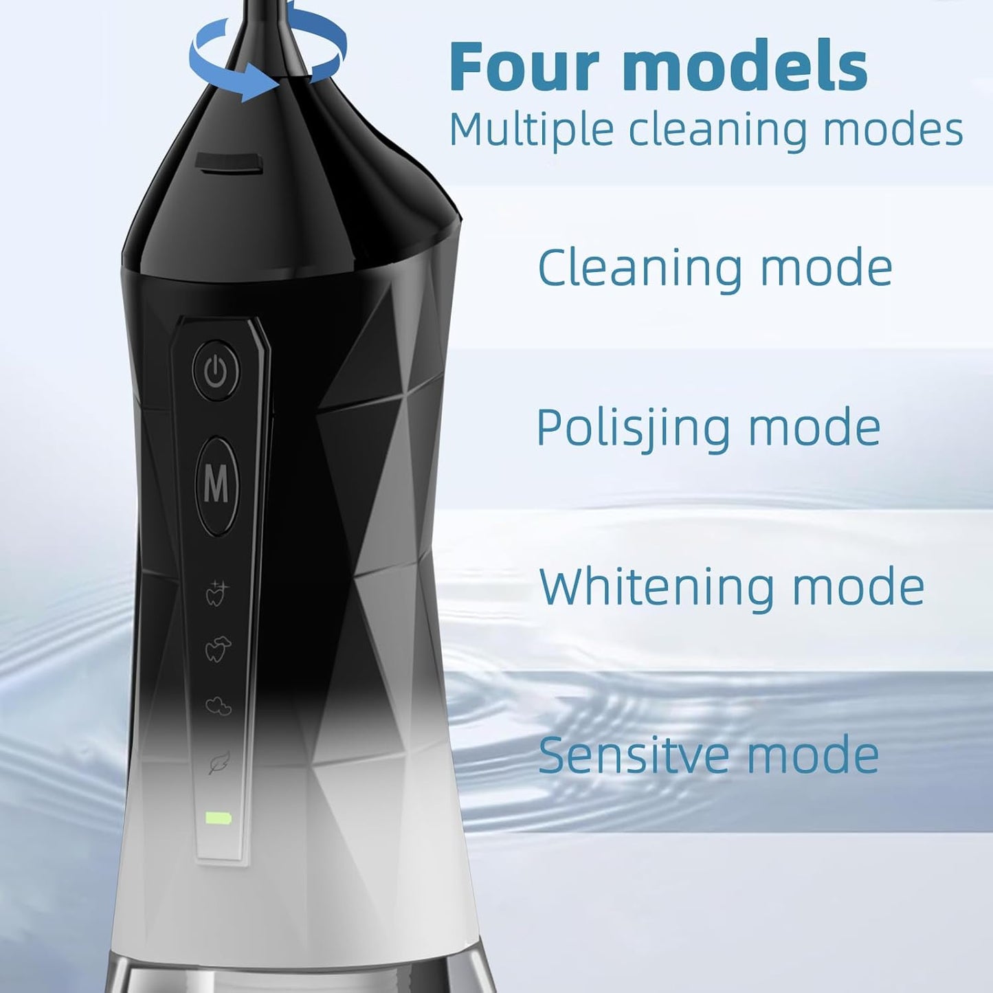 Water Dental Flosser Teeth Pick: Portable Cordless Oral Irrigator 320ML Rechargeable Travel Irrigation Cleaner with 5 Flossing Tips, IPX7 Waterproof Electric Flossing Machine for Teeth Cleaning