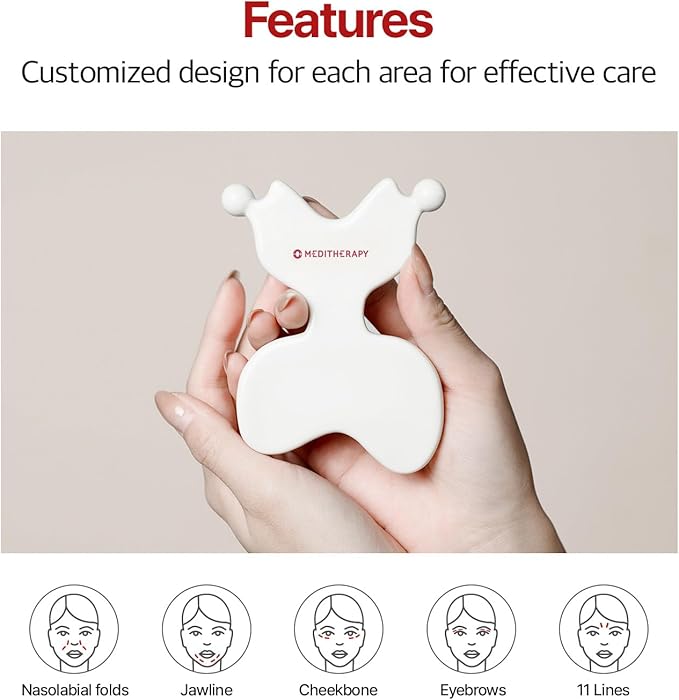 MEDITHERAPY LIF-me Guasha,Ceramic Gua Sha,Face Massage Tool, Facial Guasha, Guasha Board, Face Lift, Muscle Relief