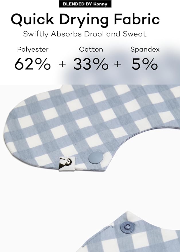 Konny Baby Bibs Set, 360 ° Rotate, Soft and Absorbent Bandana Drooling for Boys Girls baby Essentials