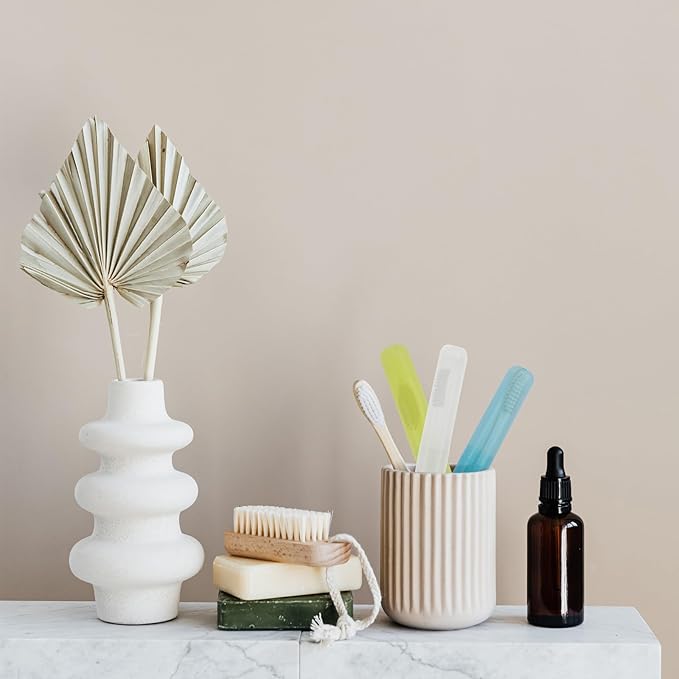 6 Pack Travel Toothbrush Containers Case Portable Plastic Breathable Toothbrush Holder Storage Dust-Proof and Sanitary for Travel Camping School Business (Blue, Yellow, Clear)