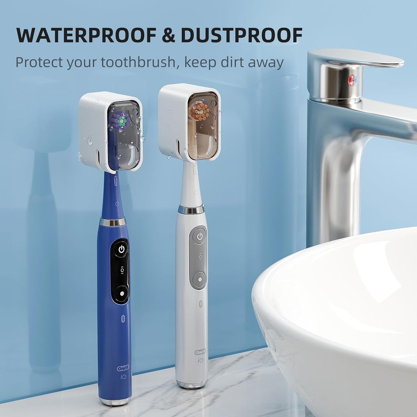 Travel Toothbrush Head Cover 2PCS, Electric Toothbrush Covers Caps, Ventilated Toothbrush Protectors Caps for Travel, Camping, Bathroom, Business, Grey and Brown