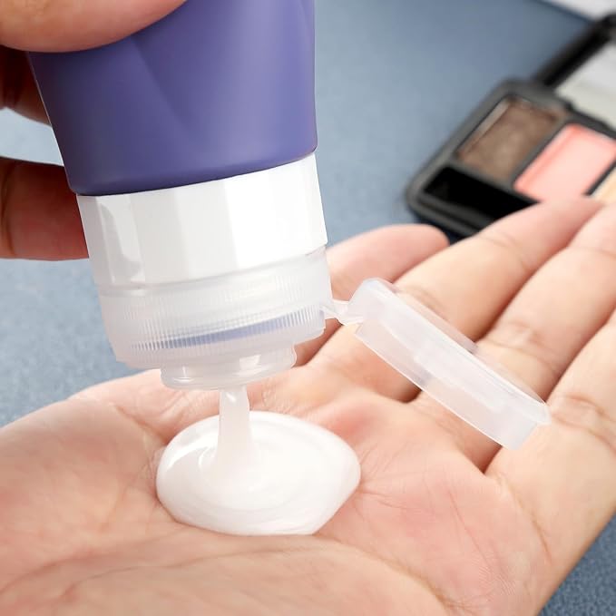 Gemice Travel Bottles for Toiletries, 3oz Tsa Approved Travel Size Containers BPA Free Leak Proof Travel Tubes Refillable Liquid Travel Accessories with Clear Toiletry Bag (4 Pack)