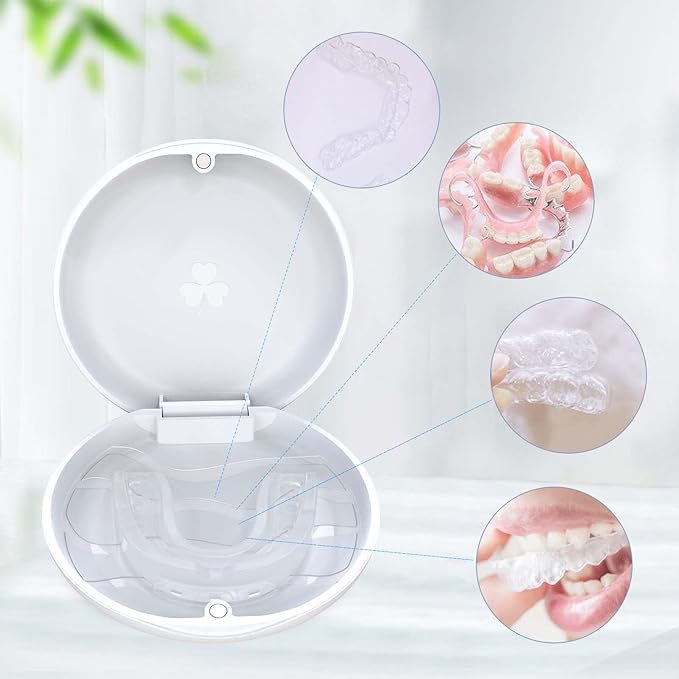 (2 Pack) Retainer Case,Solid Orthodontic Retainer Case-White