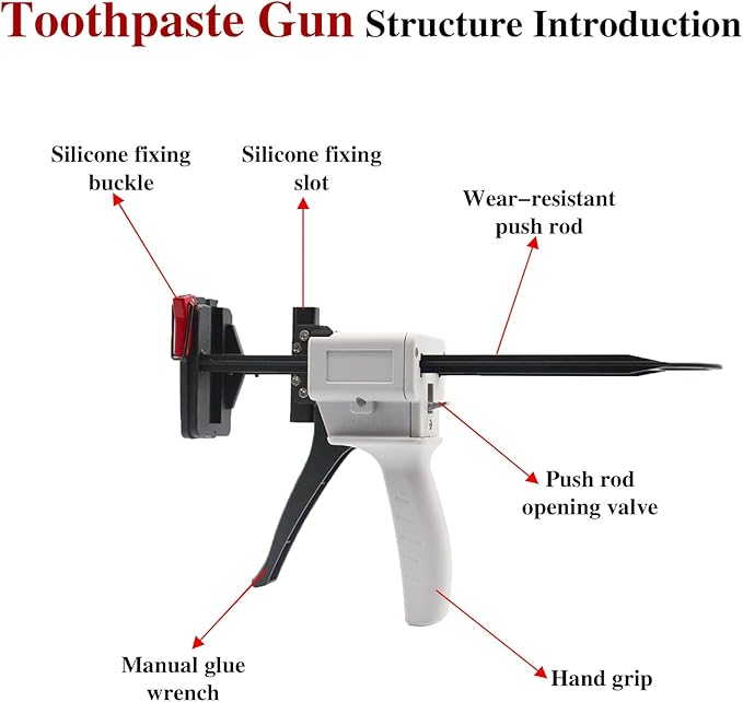 2025 New Toothpaste Tube Gun,Toothpaste Tube Glue Gun Squeezing Machine,Silicone Caulk Guns,Toothpastes Guns Dispenser,for DIY Projects,Caulking Sealant,Silicone Glue(White)