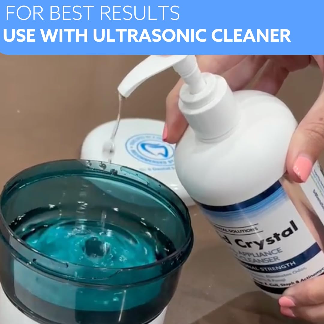 Dr. B Dental Solutions Liquid Crystal Soak Cleanser for Oral Appliances, Dentures, Night Guards, Aligners, & Other Devices