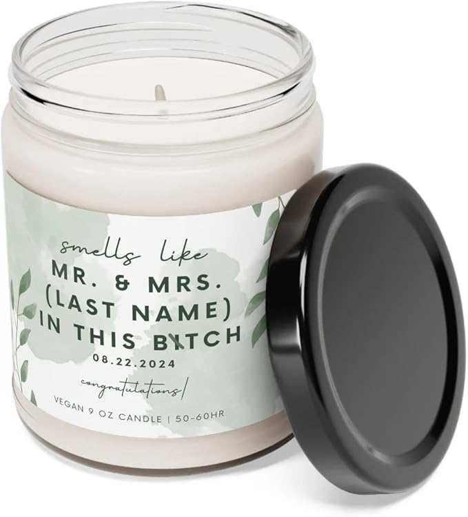 Wedding Candle Gifts for Couples, Best Engaged Gifts, Engagement Gift for Men Women, Engagement Gift for Newlyweds, Gift for Husband Wife, Soy Scented Decorative Candle for New Bride, Style 2