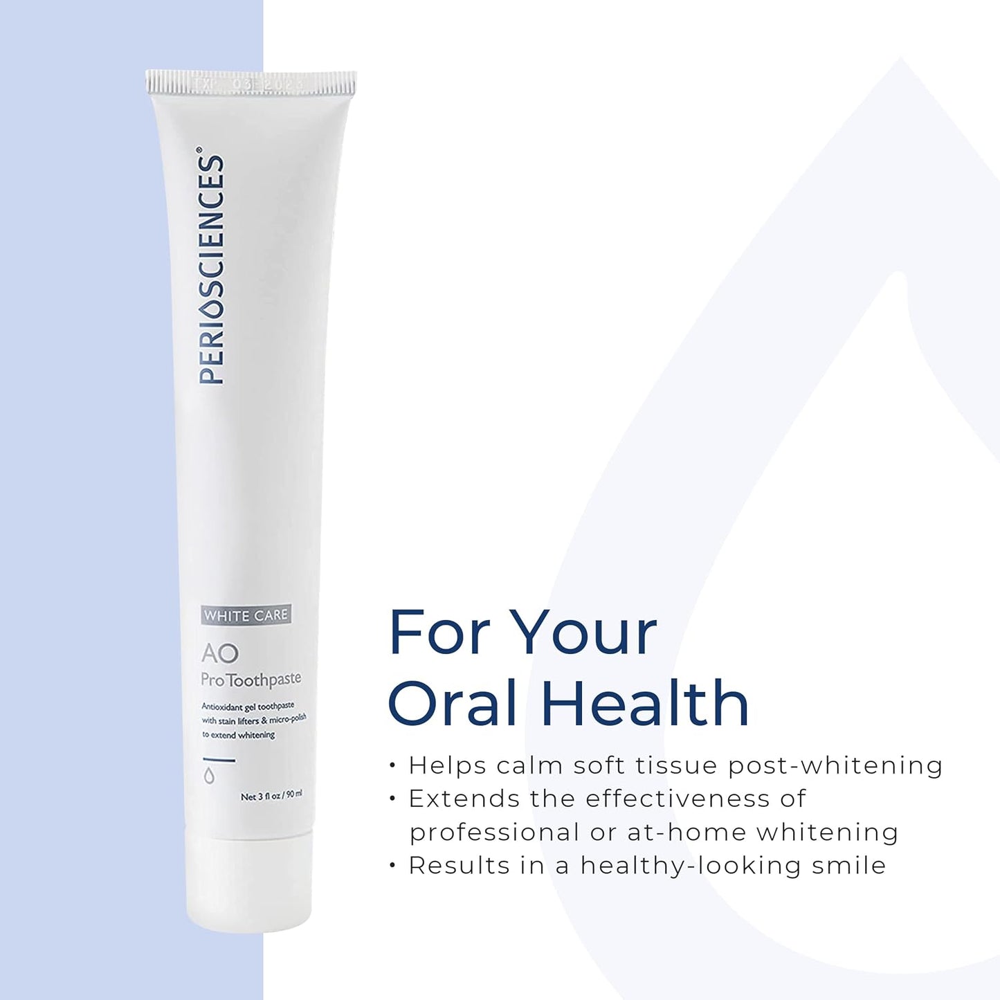 PerioSciences AO Pro Post Whitening Toothpaste with Nano Hydroxyapatite, Remineralizing, 3 fl oz / 90ml