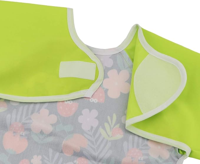 Infant Toddler Baby Waterproof Sleeved Bib, Bib with Sleeves&Pocket, 6-24 Months