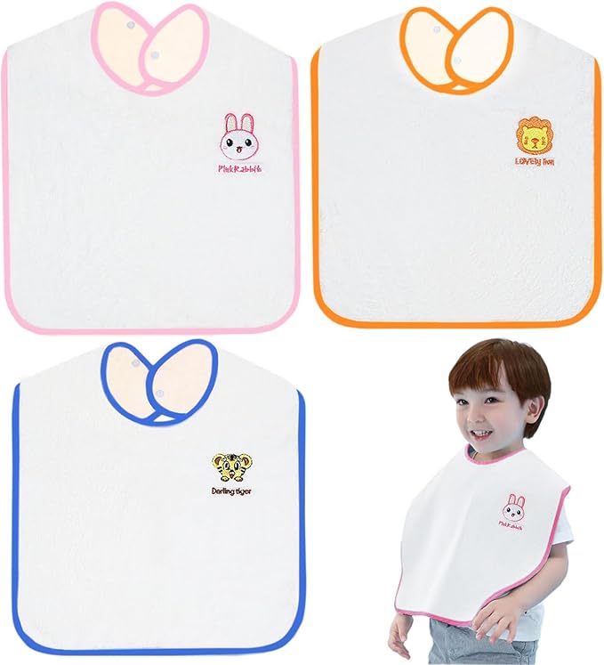 Bibs,Extra large bibs for Toddlers, Towel Bibs,Waterproof and super absorbent.