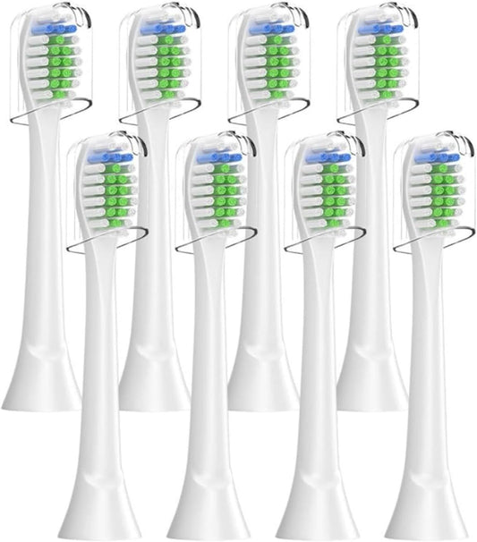 Zekecare Replacement Toothbrush Heads, Compatible with Soni-Care Click-on Toothbrush Handles, 8 Standard Phi-Lips Soni-Care Heads,Replacement Heads Extra Soft Dupont Bristles for Your Teeth, White