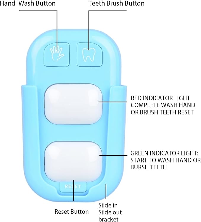 Timer for Kids,2 Minutes Teeth Brush Timers,20 Seconds Bathroom Hand Washing Timer, Color Indicator Light Stick on Bathroom Timer for Children Training Coach(Blue2)