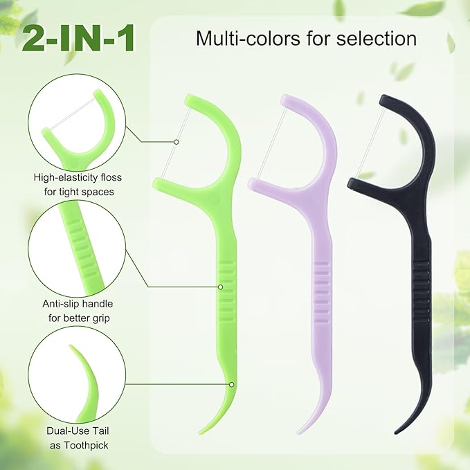 Bulk Floss Picks Dental Floss Sticks Bulk for Teeth, Floss Picks Dental Floss Picks Bulk for Family, Travel, Braces & Sensitive Teeth Dental Hygiene Essentials 1500