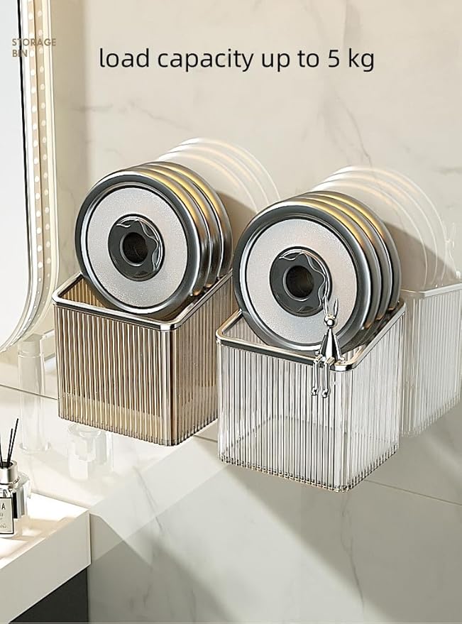 2 Pack Wall Toothbrush Holder for Shower Adhesive Shower Holder for Tooth Brush,Electric Toothbrush,Toothpaste,Razor,Makeup Brush,Hanging Wall Storage Organizer Bucket(Silver)