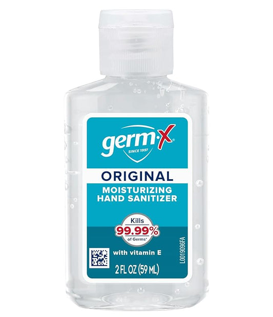Germ-X Original Hand Sanitizer, 2 Fl Oz (Pack of 48), Less Drying Moisturizing Gel with Vitamin E, No Rinse Formula, Display Pack, Mini Travel Size for On-The-Go