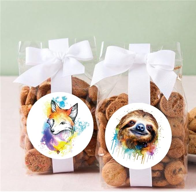 600 Pcs Watercolor Animals Stickers for Kids Teachers 1.5 Inch 16 Styles Round Watercolor Animals Stickers for Kids Birthday Party School Reward Giveaways