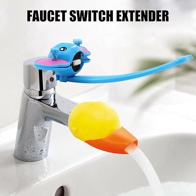Haofy Faucet Extender Sink Handle Extender Faucet Extension Attachment for Toddlers Kids Babies Easy Installation (Blue)