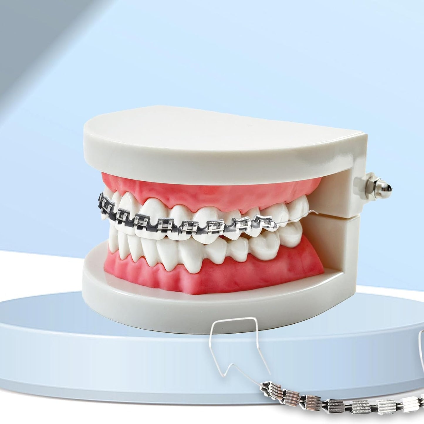 4 Pair of Temporary Tooth Decoration, Teeth Retainer Practical Brackets para Dientes Sturdy Retenedores de Dientes Ortodoncia Props for Dental Students to Practice (Black)