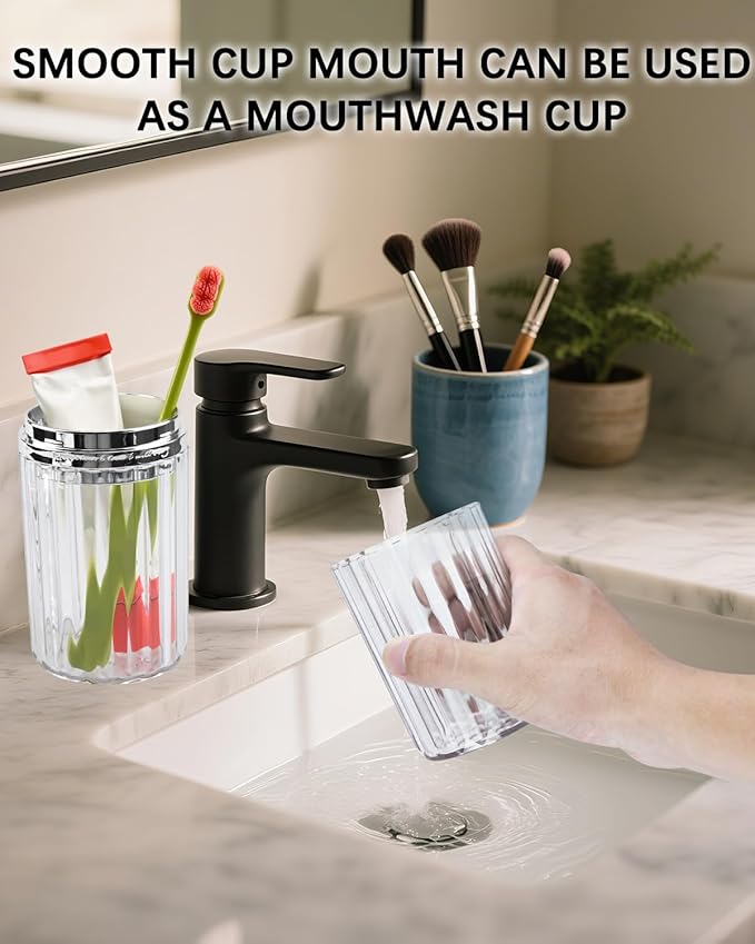 Travel Toothbrush Case, Travel Toothbrush Holder, Portable Toothpaste Storage Container for Business Trip School Camping Bathroom(Clear)