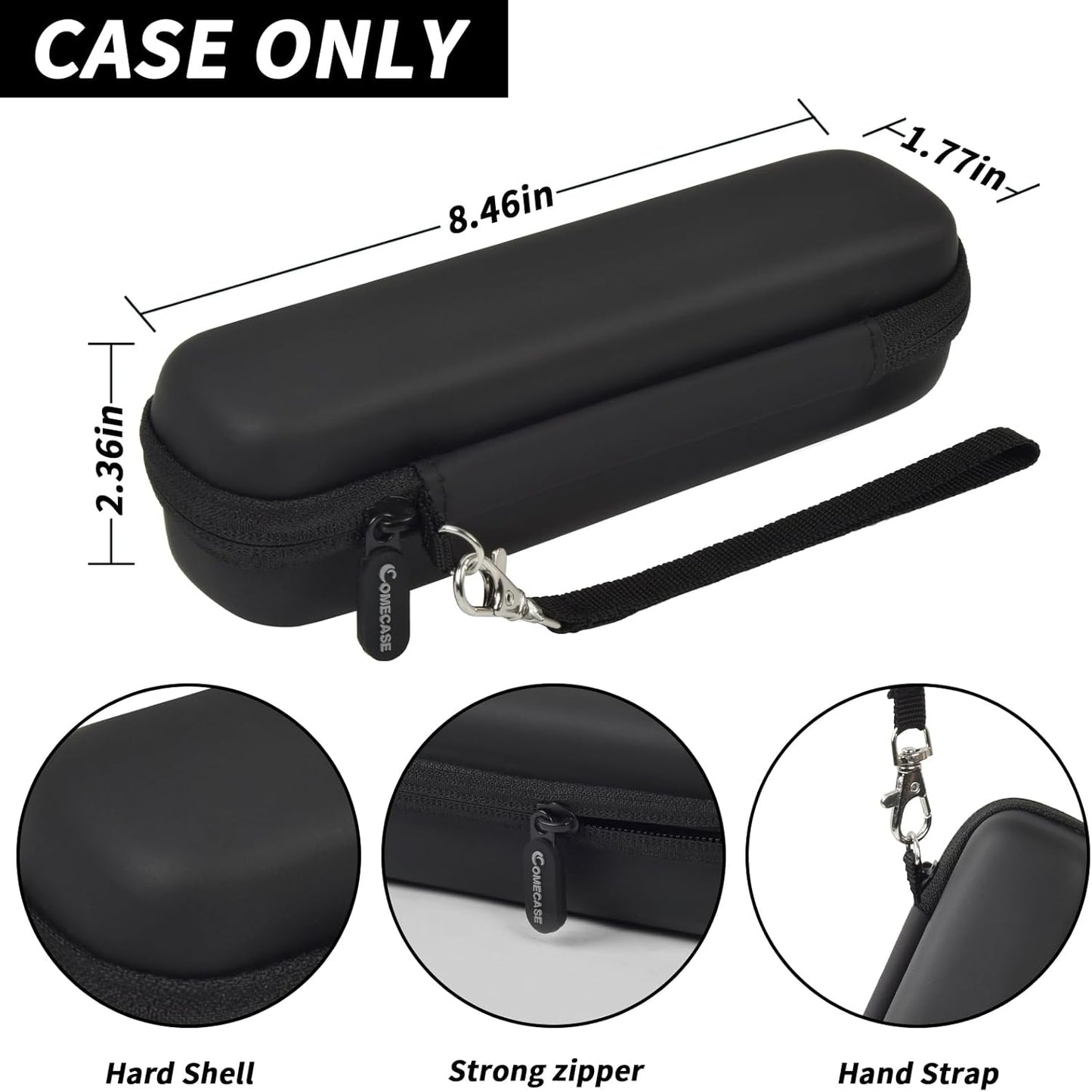 Toothbrush Travel Hard Case Compatible with Oral-B Pro 1000, 2000, 3000, 3500, 1500/ for Philips Sonicare ProtectiveClean 4100 5100 Electric Toothbrush with Mesh Pocket&Carabiner - Black (Bag Only)