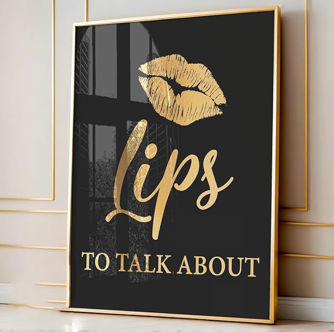 Lip Procedures Wall Art 3 Pieces Lip Fil-ler Poster Lip Inje-ction Treatment Prints Canvas Painting Framed Artwork for Beauty Salon Med Spa Decoration with Inner Frame