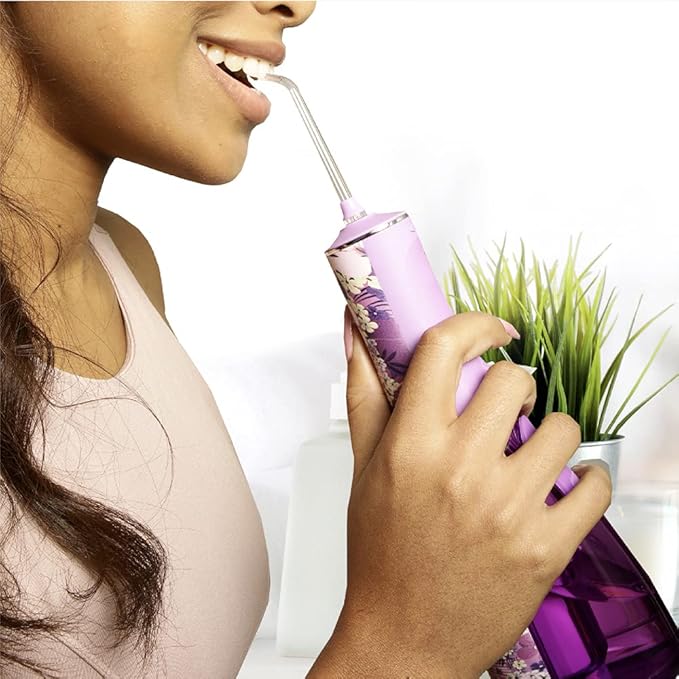 Pop Sonic Typhoon Water Flosser (Purple) | Non-Slip, Waterproof Water Flosser for Men & Women - 3 Modes Battery Powered, Rechargeable Water Flosser for Braces, Teeth, & Gums