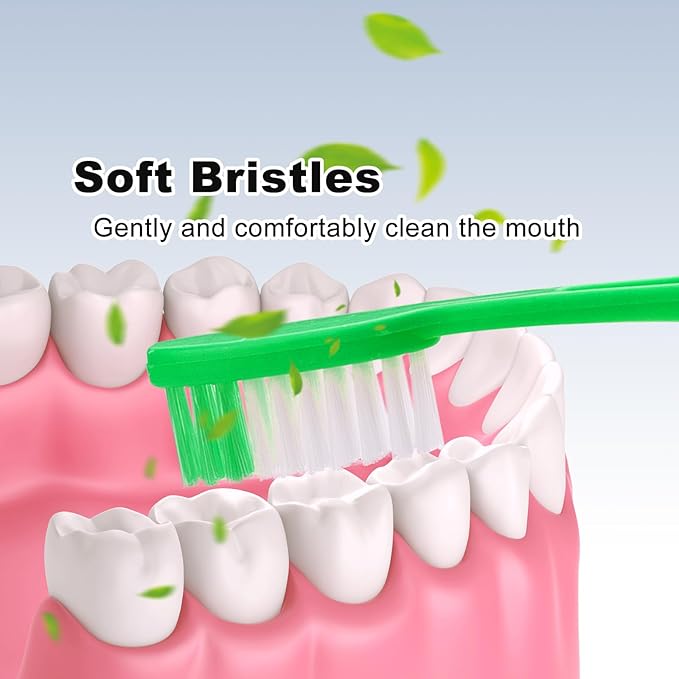 Disposable Toothbrushes with Toothpaste and Floss,30Pcs Green Single Use Individually Wrapped Disposable Travel Toothbrushes and Dental Floss Kit Bulk for Homeless,Airbnb,Hotel,Dentist