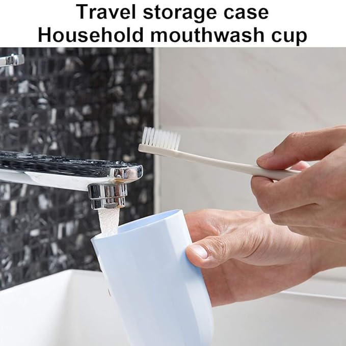 Portable Travel Toothbrush Case,3 in 1 Toothpaste Travel Case Holder Hard Plastic Tooth Brush Container Toothbrush Storage Box for Travel,Business,Home,Camping, School Supplies (Blue)