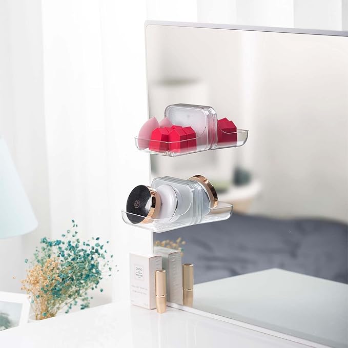 Adhesive Soap Dish for Shower Wall – Removable Acrylic Soap Holder with Drain Holes, Compact for RV Bathroom, Kitchen Sink, or Shower – No Drilling – Sandra Series