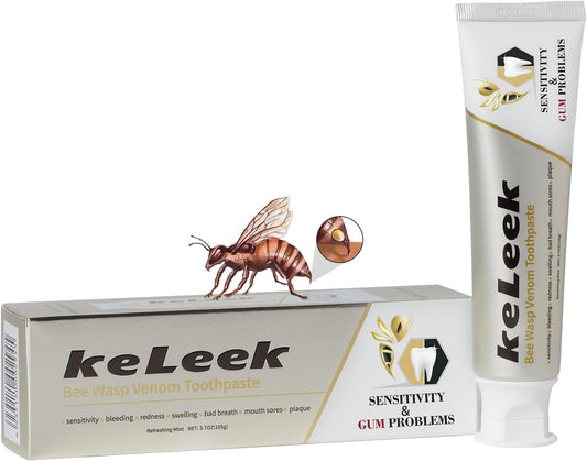 Bee Wasp Venom Multi-Peptides Toothpaste for Bleeding Gums,Gingivitis Treatment Repair,Sensitive Teeth,Mouth Sores,Plaque-12 Hours Breath Fresheners- 3.7 OZ(1 Pack)