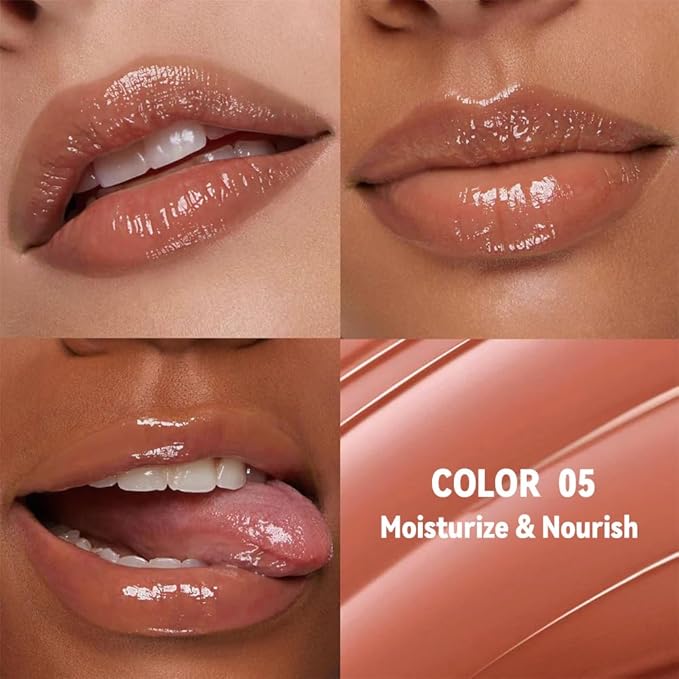 Light Brown Honey Tinted Lip Stain Lip Balm Lip Gloss Lipstick, Sheer Hydrating Lip Stains Tint, Moisturizing Lip Color for All Skin Tones, Nourishing Lip Balm with a Hint of Natural Black Cherry