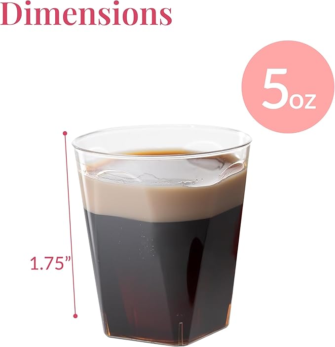 Prestee Clear Plastic Shot Glasses, 2 oz Disposable Shot Glasses - Bulk 100 Pack, Durable Small Cups for Shots, Mini Drinkware for Parties, Events, Reusable or Disposable - Crystal Clear Design