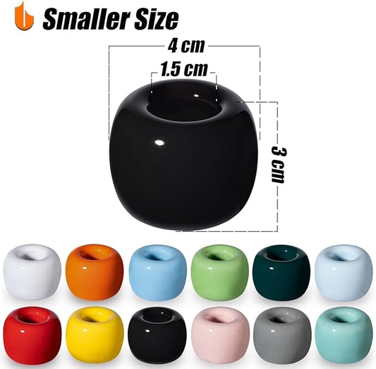 Urbanstrive Sleek Mini Ceramics Toothbrush Holder Stand for Bathroom Vanity Countertops, Black