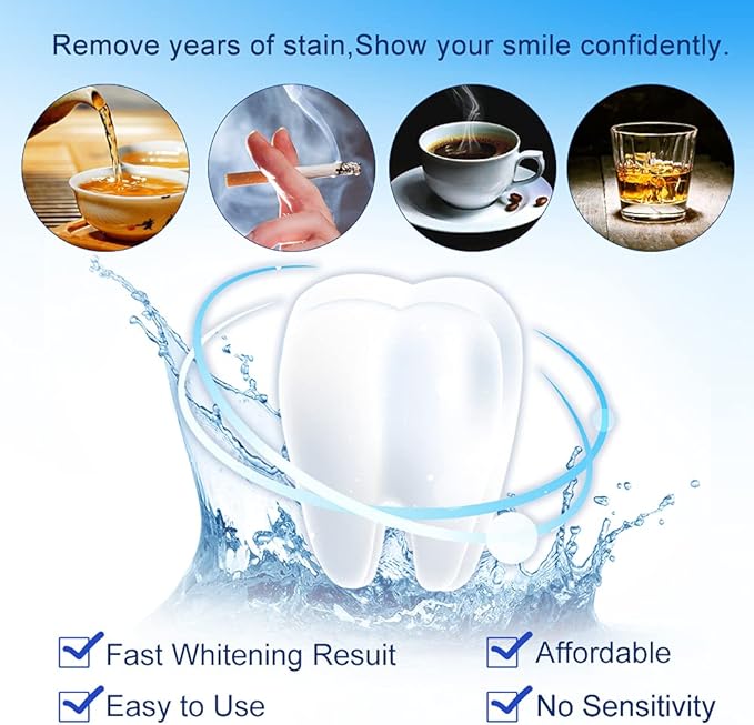 10 Pcs 3ml Teeth Whitening Gel Refills Bleaching Gel, Tooth Whitener Gel Kit for Home Use, Works with Teeth Whitening LED Light and Tray