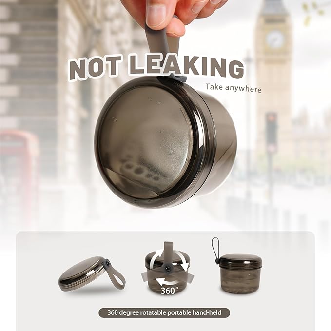 Upgraded Large Denture Bath Box Cup No-Leak Denture case Retainer Cleaning Box Complete Clean Care for Dentures Clear Braces Mouth Guard Night Guard & Retainers (transparent grey)