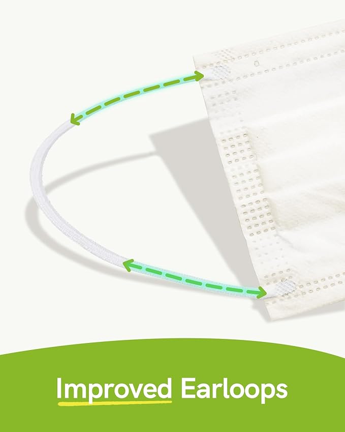 FriCARE Disposable Face Masks, 3-Ply ASTM Level 3 Medical Grade, FSA/HSA Eligible, Breathable & Comfortable for Allergy/Sun Protection, 50 Pack Cream