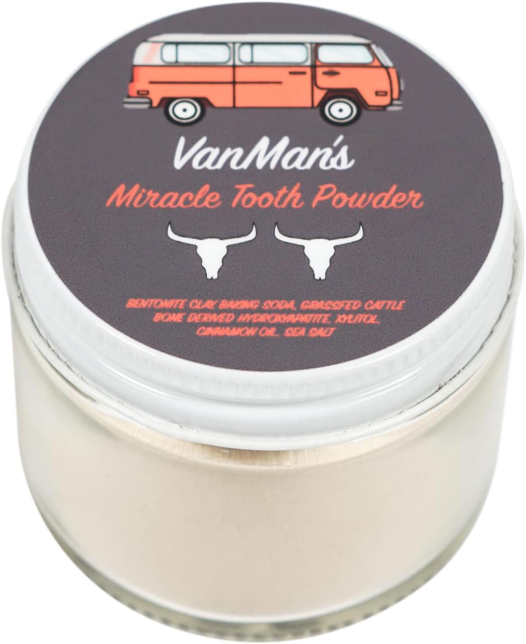 Miracle Tooth Cleaning Powder Toothpaste - Fluoride-Free Tooth Powder with Bentonite Clay, Baking Soda, Grassfed Cattle Bone, Cinnamon Oil, Sea Salt - Powdered Toothpaste - 2.2 Ounce