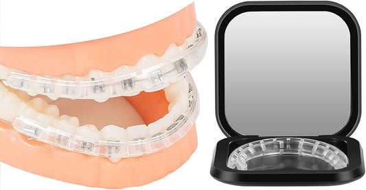 Comfort Cover for Braces - Lip Protector, Lip Cushion, Mouth Guard Clear Teeth Shield Bumper for Brackets, Aligner, Dental Wax Alternative, Soft and Comfortable, in Portable Storage Case with Mirror