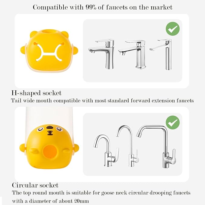 Faucet Handle Extender Set, Faucet Extender for Kids Child Sink Extender Kids Hand Wash Helper Faucet Extender for Bathroom Sink-White
